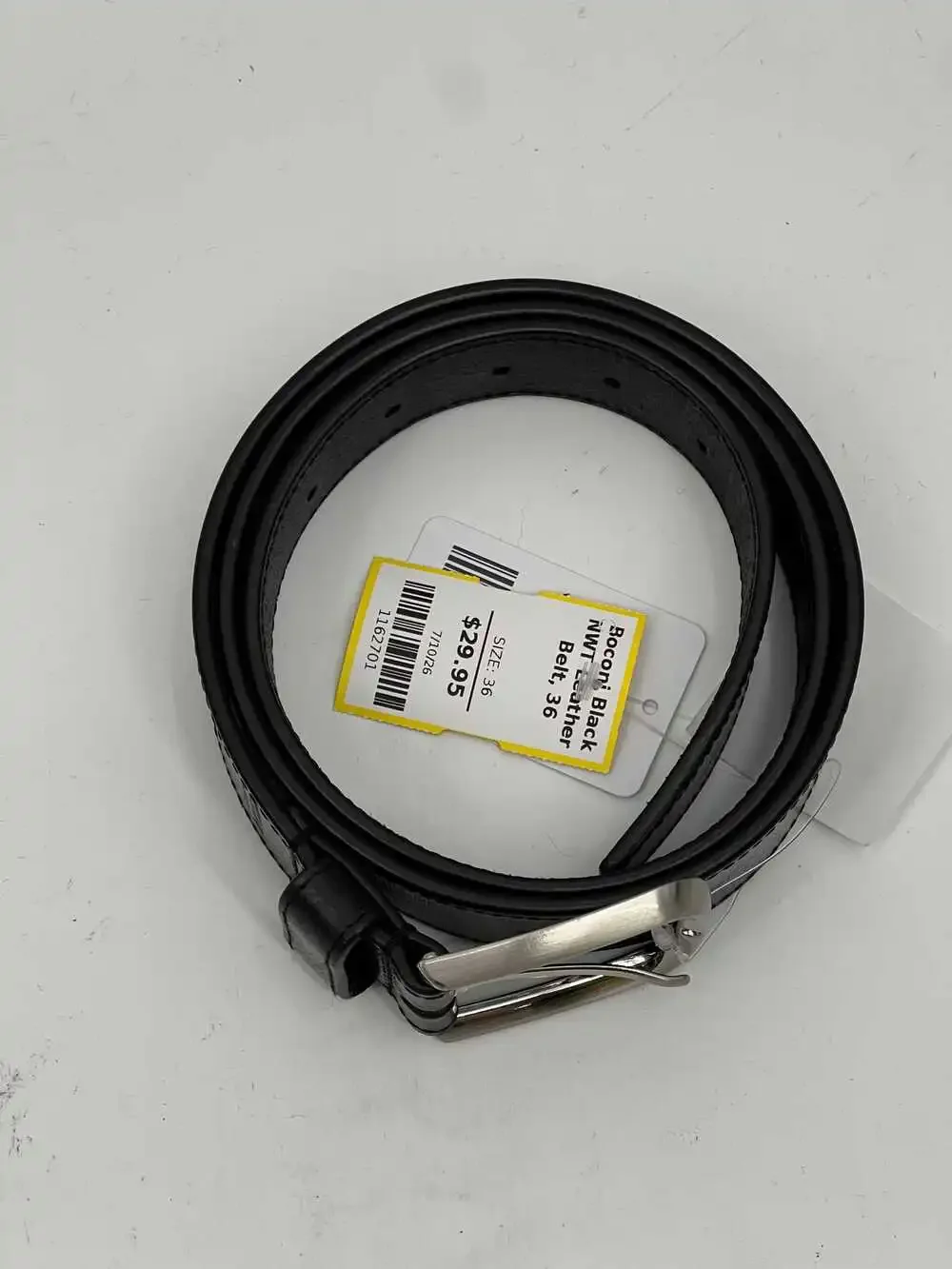 Boconi NWT Black Leather Belt | Men's Regular 36, USA-Made, Business Casual